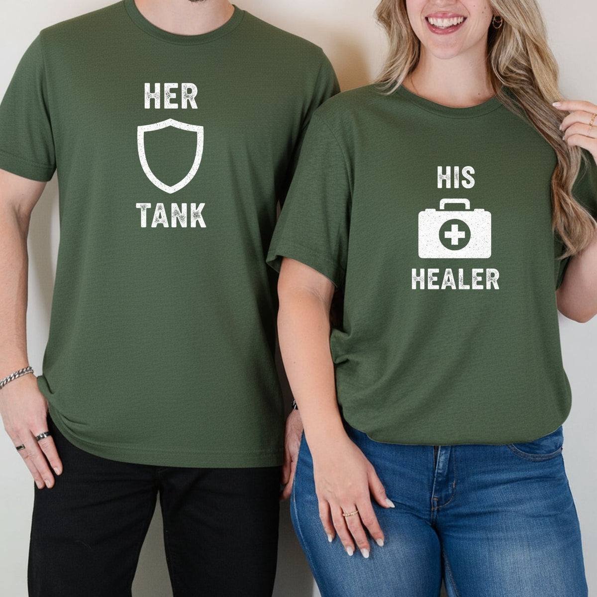 Her Tank His Healer Gamer Matching T-Shirts For Couples product image 11