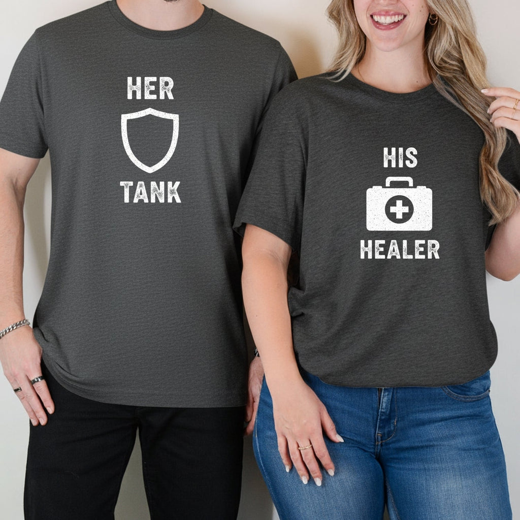 Her Tank His Healer Gamer Matching T-Shirts For Couples product image 12