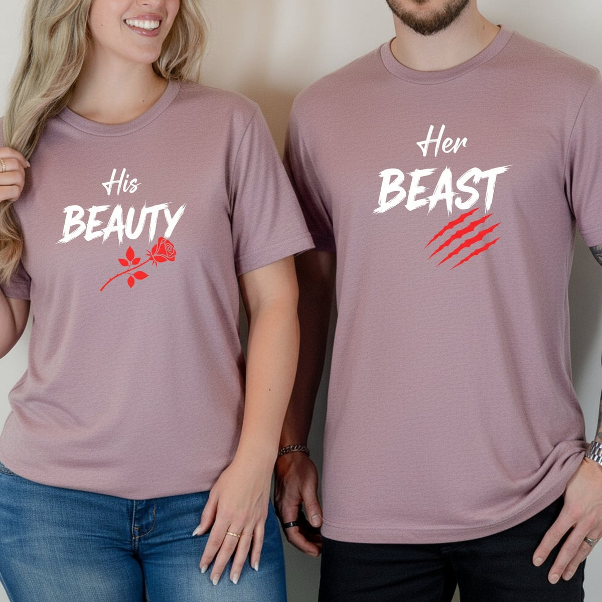 His Beauty Her Beast Matching T-Shirts For Couples product image 8