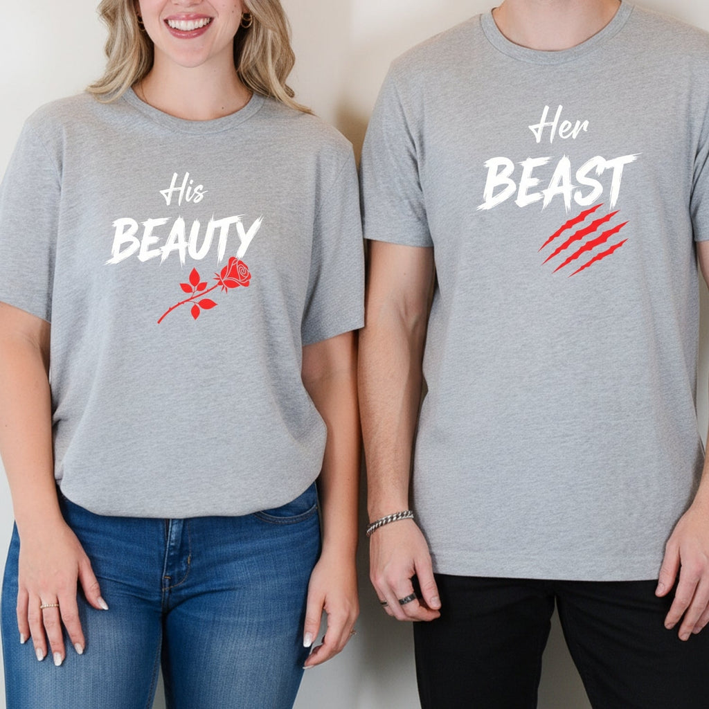 His Beauty Her Beast Matching T-Shirts For Couples product image 9