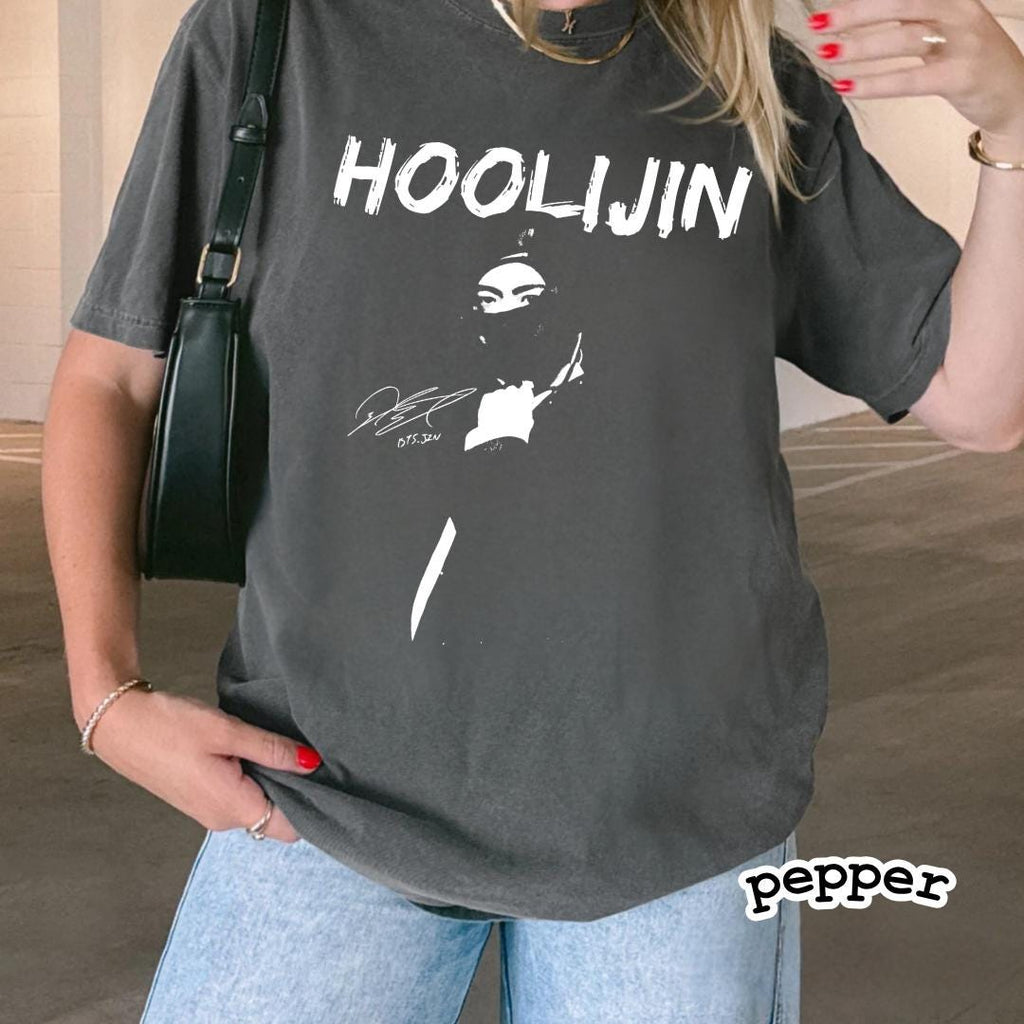Hoolijin Meme Graphic T-Shirt – Funny Kpop Style Humor Tee product image 2