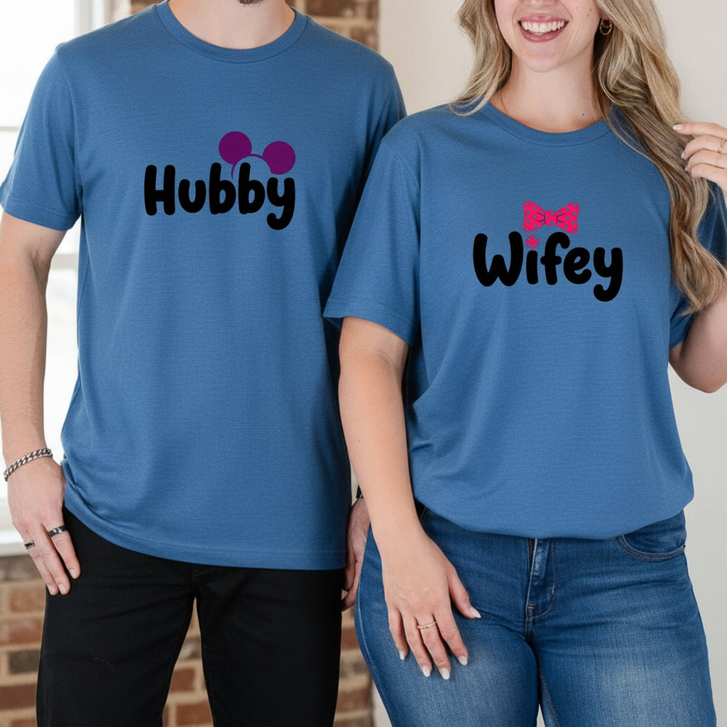 Hubby Wifey Bowtie Matching T-Shirts For Couples product image 2