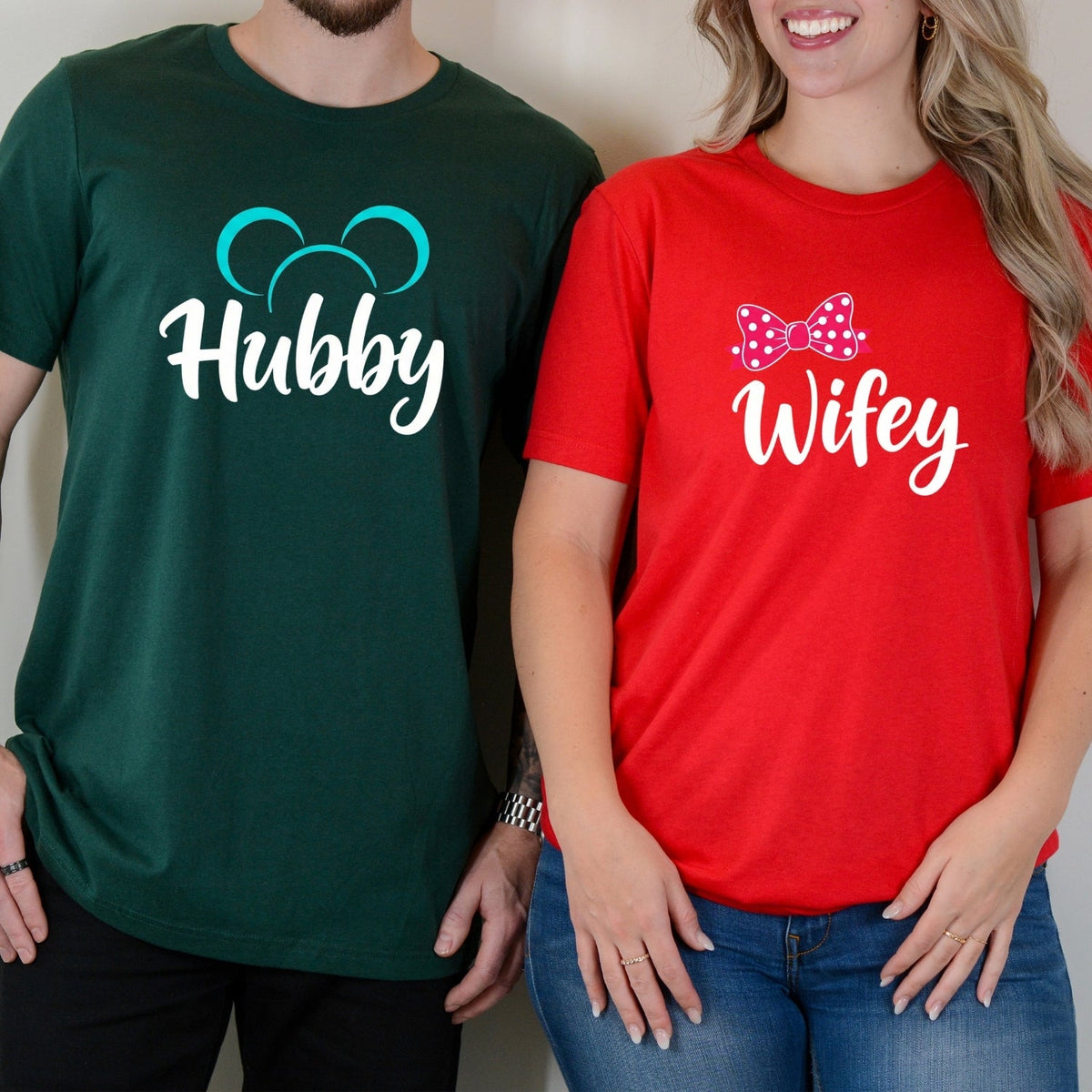 Hubby - Wifey Bowtie Matching T-Shirts For Couples product image 5