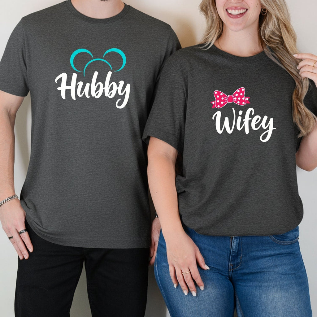 Hubby - Wifey Bowtie Matching T-Shirts For Couples product image 10