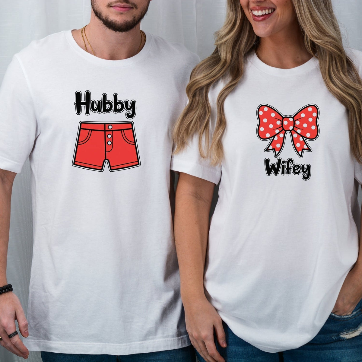Hubby and Wifey Funny Matching T-Shirts For Couples product image 1