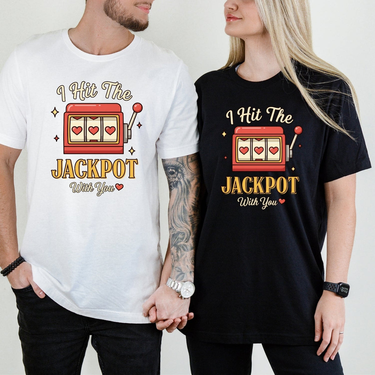 I Hit The Jackpot With You Matching T-Shirts For Couples product image 8