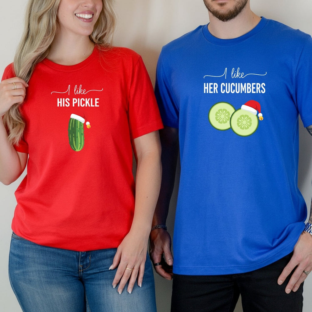 I Like His Pickle I Her Cucumbers Funny Christmas Matching product image 7