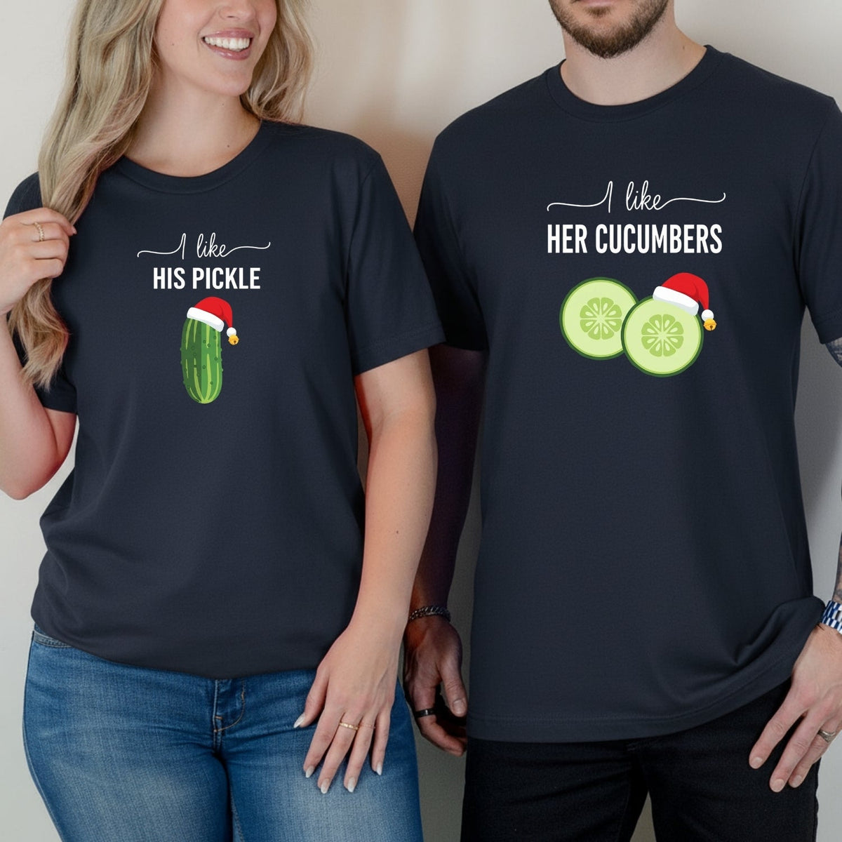 I Like His Pickle I Her Cucumbers Funny Christmas Matching product image 8