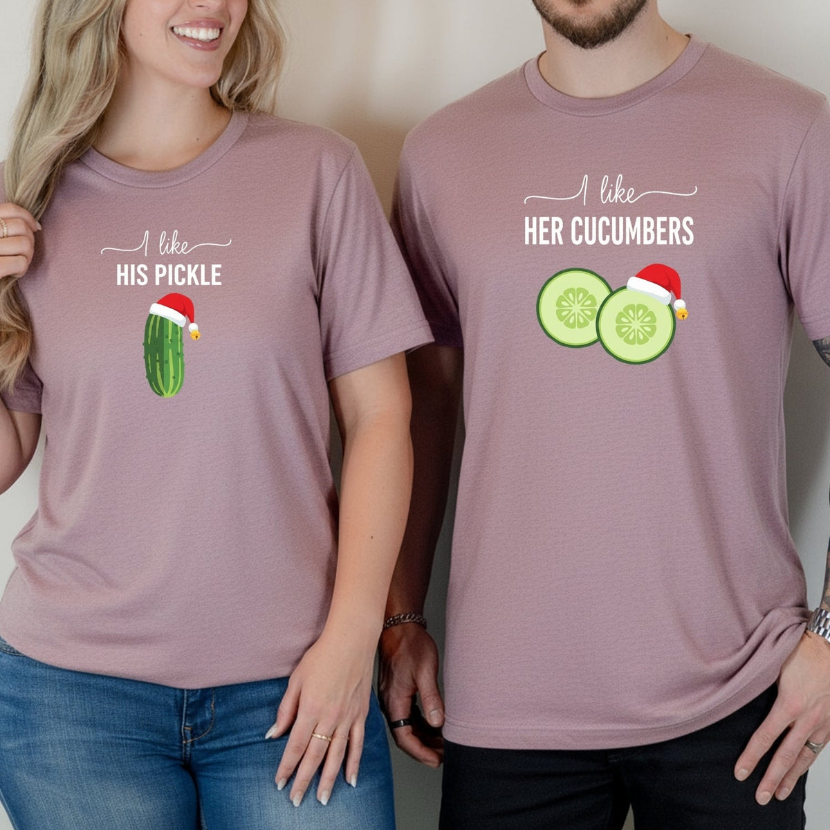 I Like His Pickle I Her Cucumbers Funny Christmas Matching product image 9