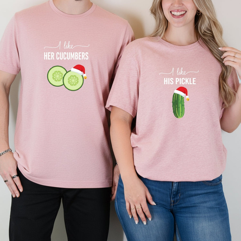 I Like His Pickle I Her Cucumbers Funny Christmas Matching product image 10