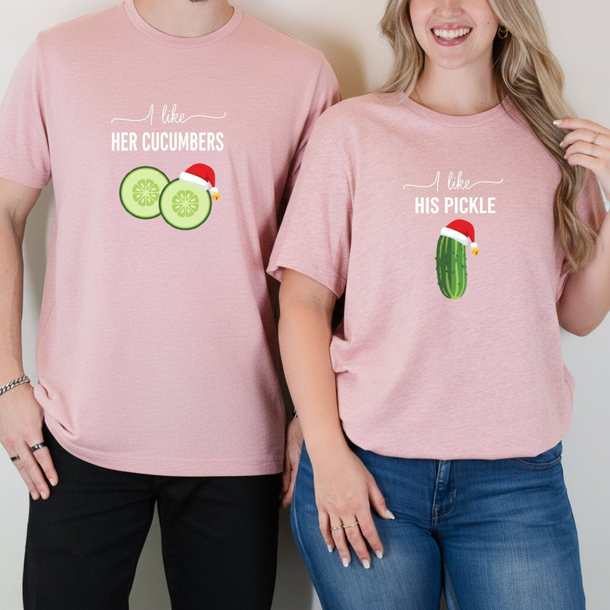I Like His Pickle I Her Cucumbers Funny Christmas Matching product image 10