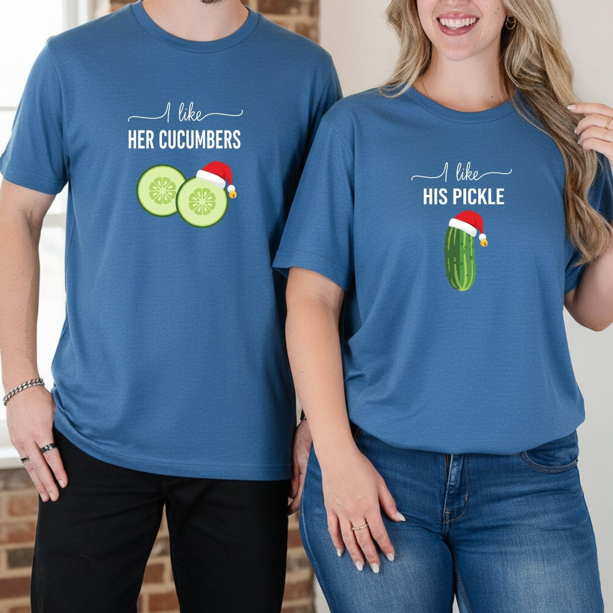 I Like His Pickle I Her Cucumbers Funny Christmas Matching product image 11
