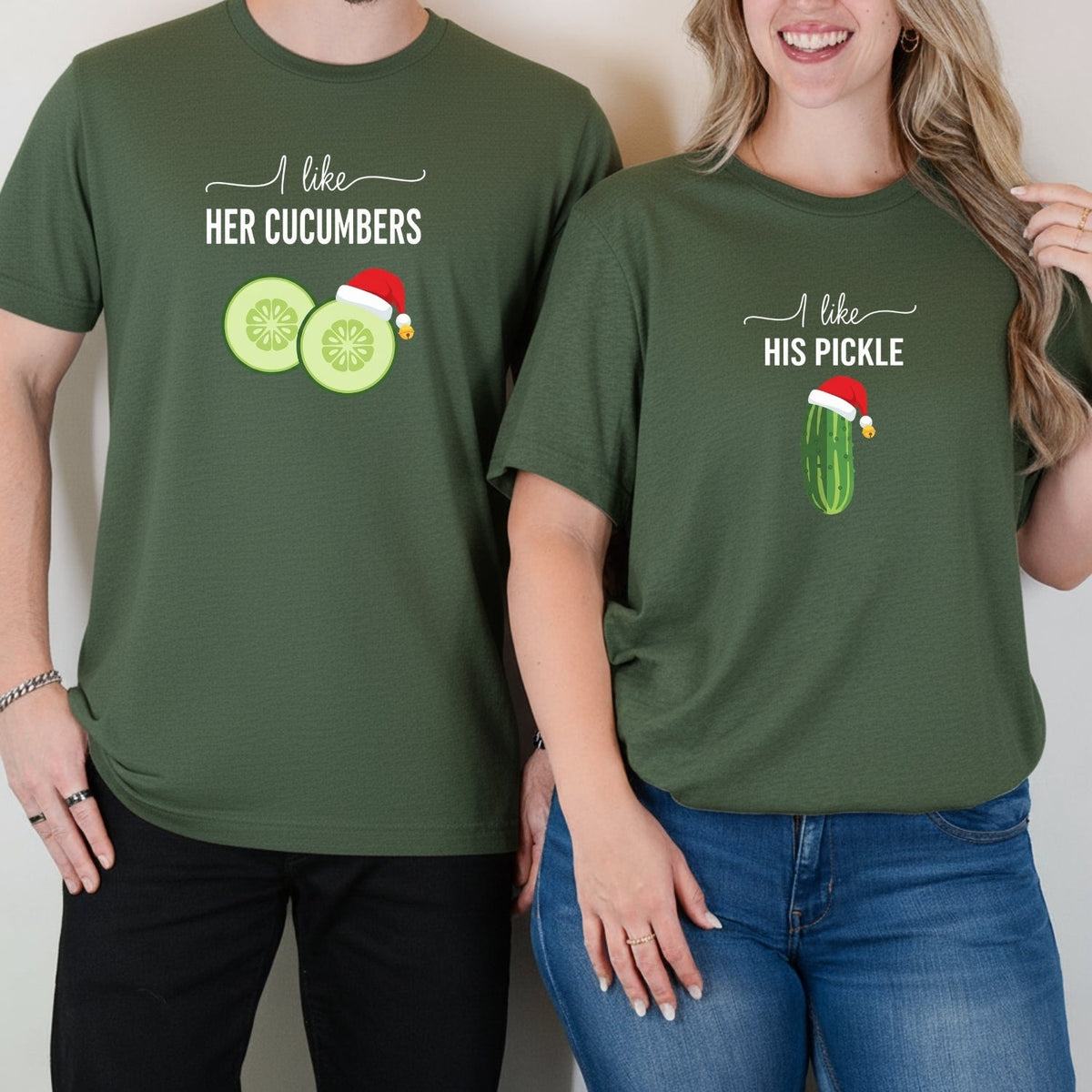 I Like His Pickle I Her Cucumbers Funny Christmas Matching product image 12