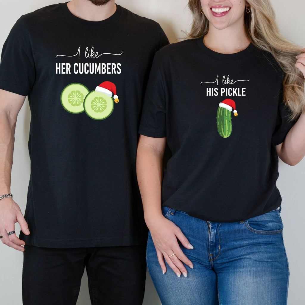 I Like His Pickle I Her Cucumbers Funny Christmas Matching product image 5