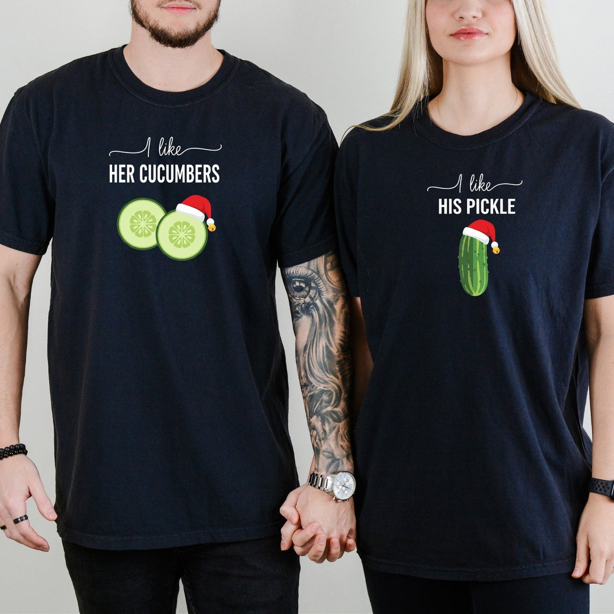 I Like His Pickle I Her Cucumbers Funny Christmas Matching product image 6
