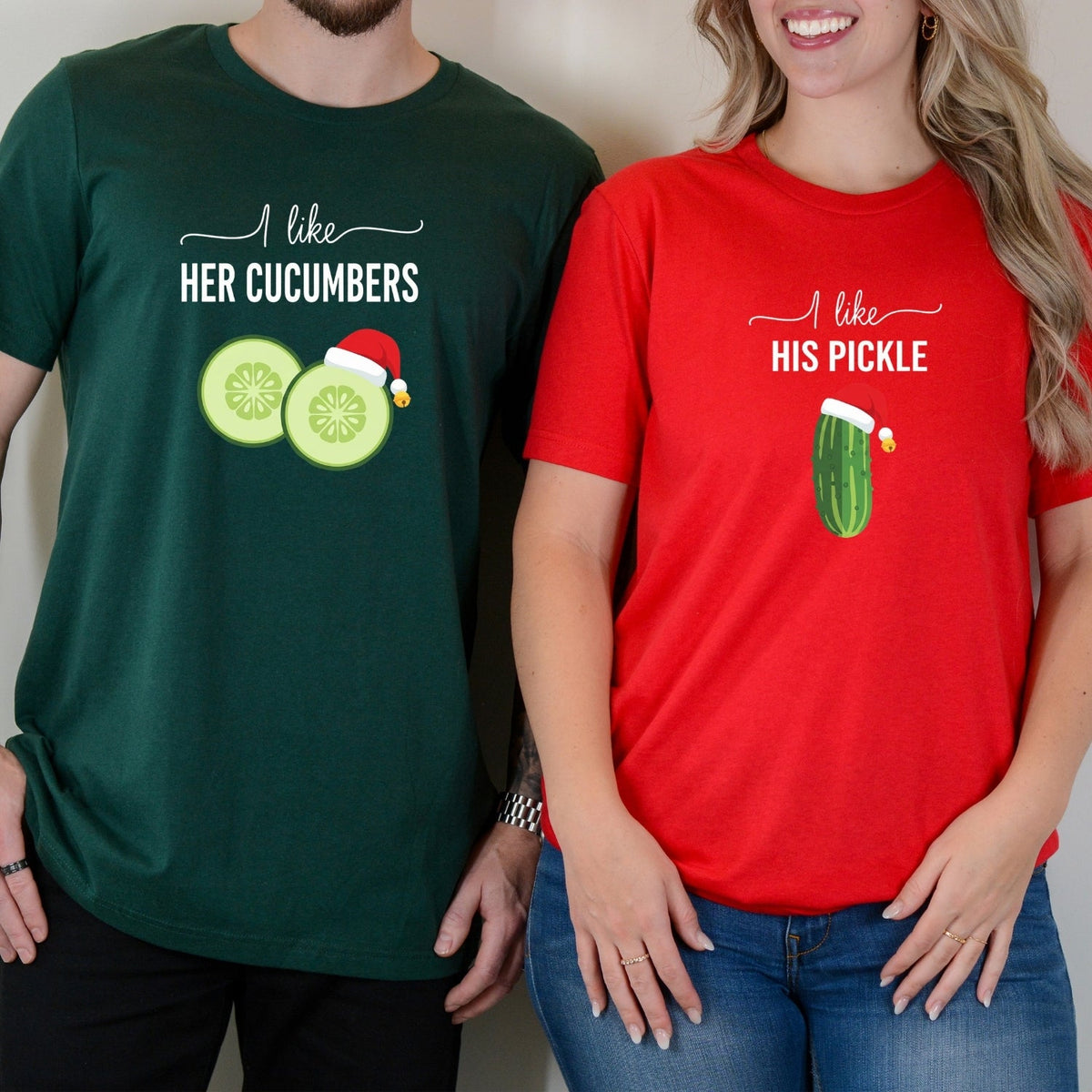 I Like His Pickle I Her Cucumbers Funny Christmas Matching product image 2