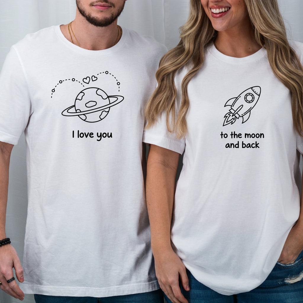 I Love You To The Moon and Back Heart Matching T-Shirts For product image 1