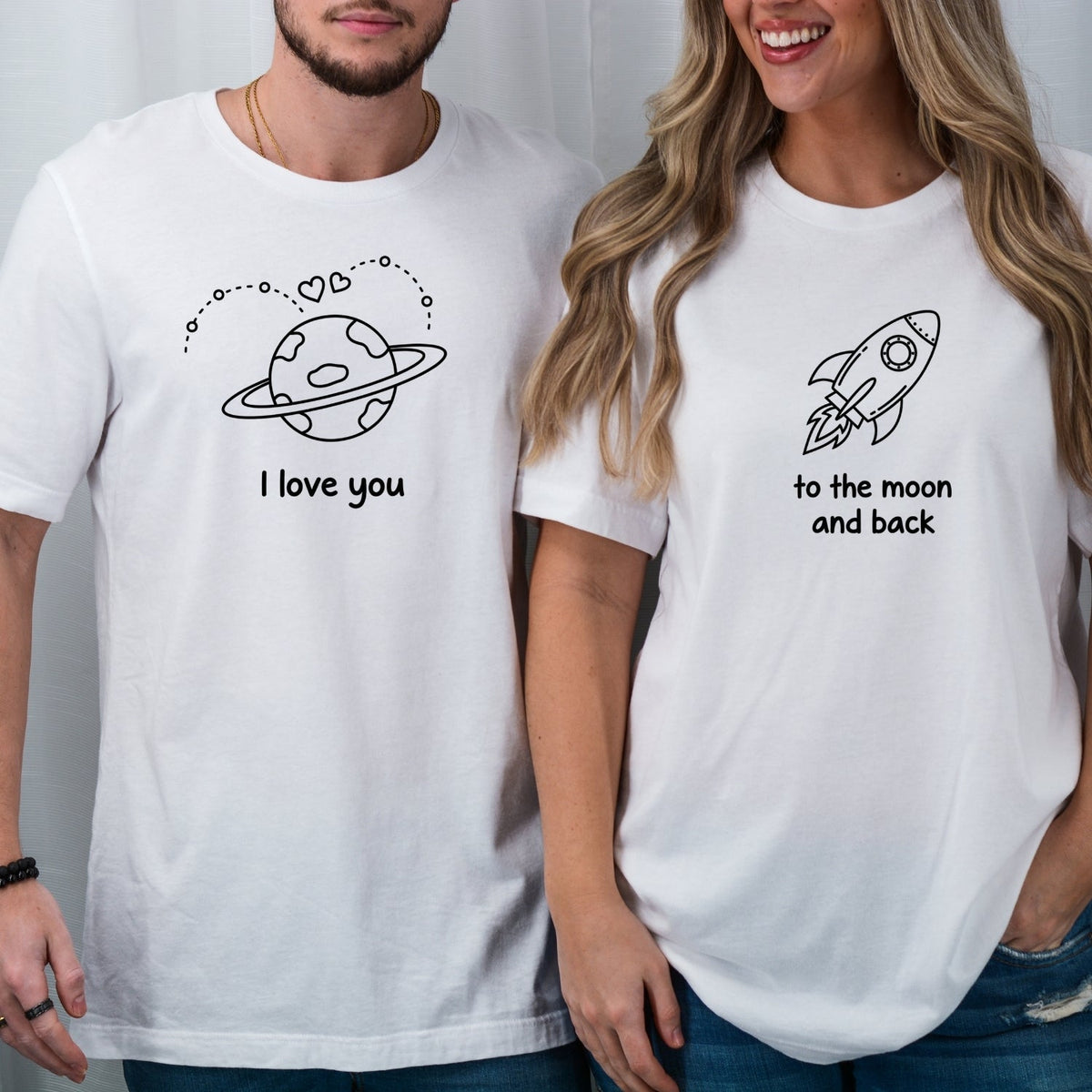 I Love You To The Moon and Back Heart Matching T-Shirts For product image 1