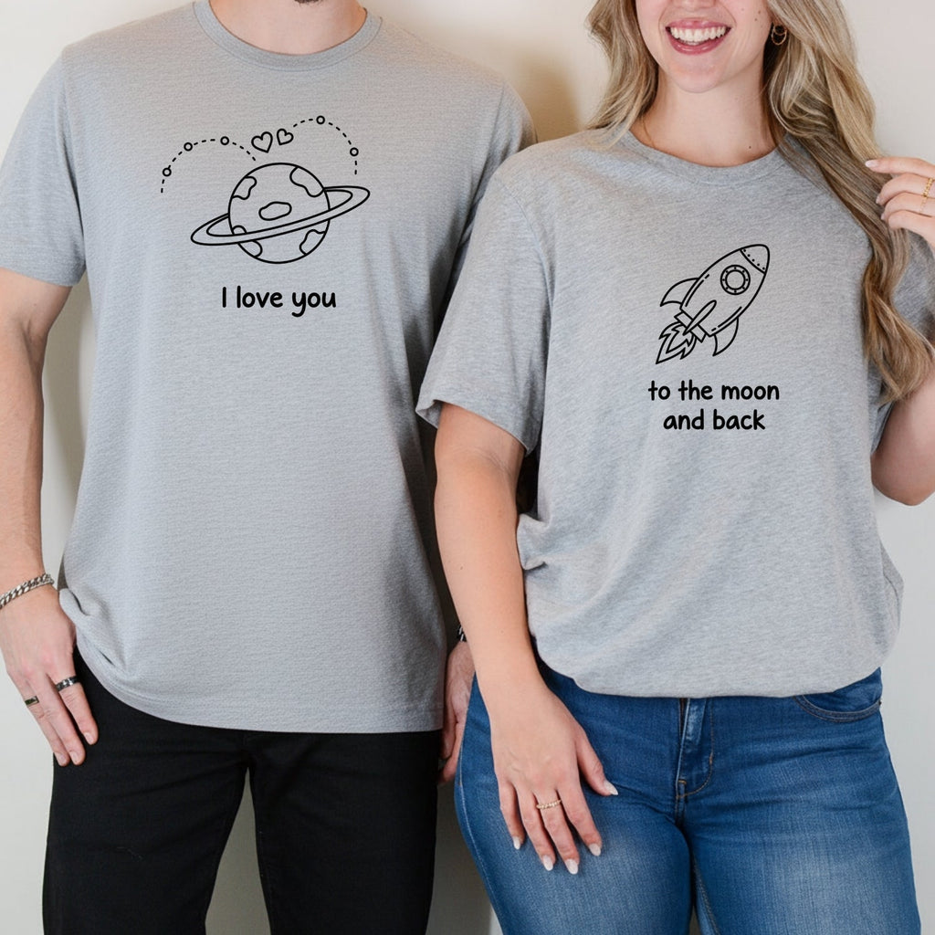 I Love You To The Moon and Back Heart Matching T-Shirts For product image 2