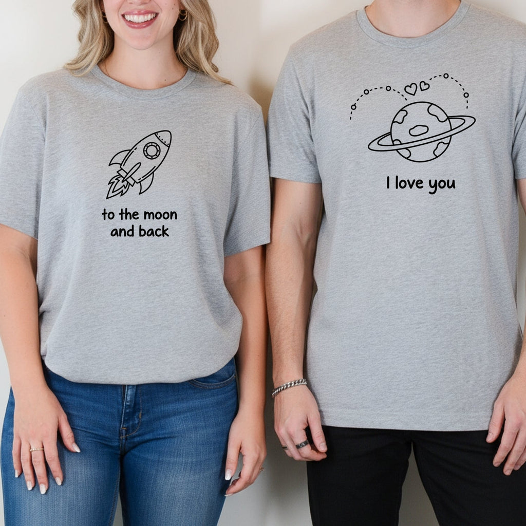 I Love You To The Moon and Back Heart Matching T-Shirts For product image 4