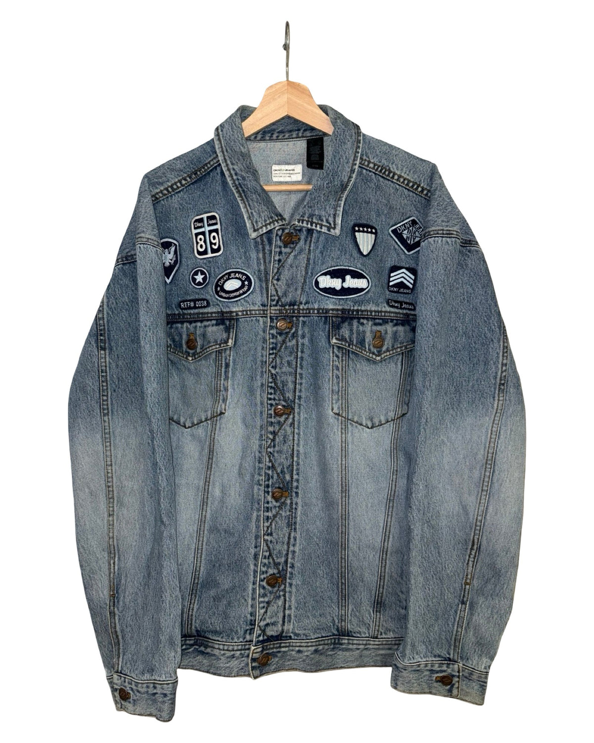 Vintage 90s DKNY Oversized Patches Denim Jacket product image 1