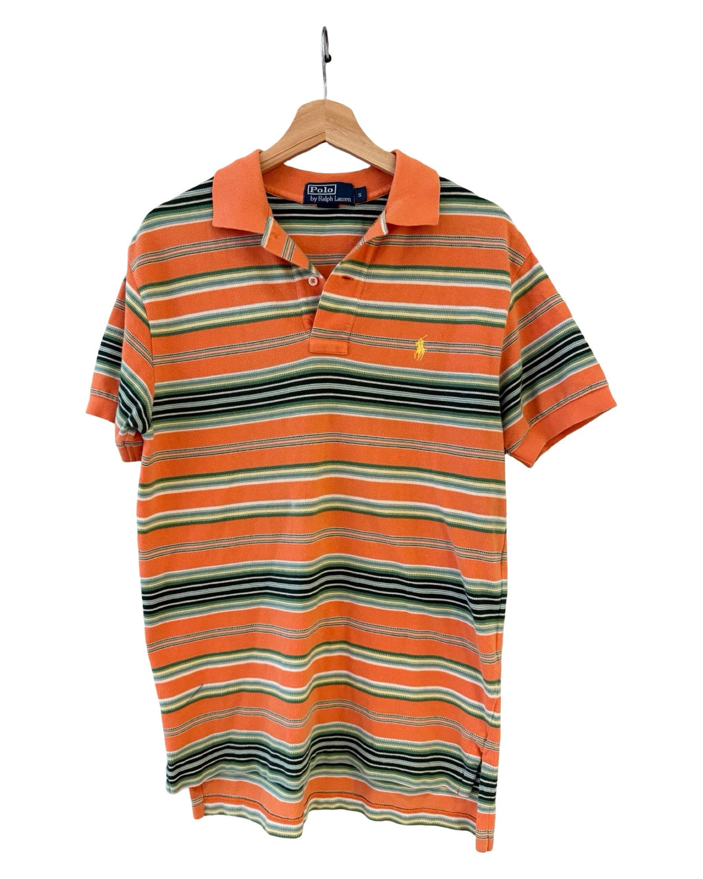 Vintage y2k Polo Ralph Lauren Orange Striped Shirt product image 1
