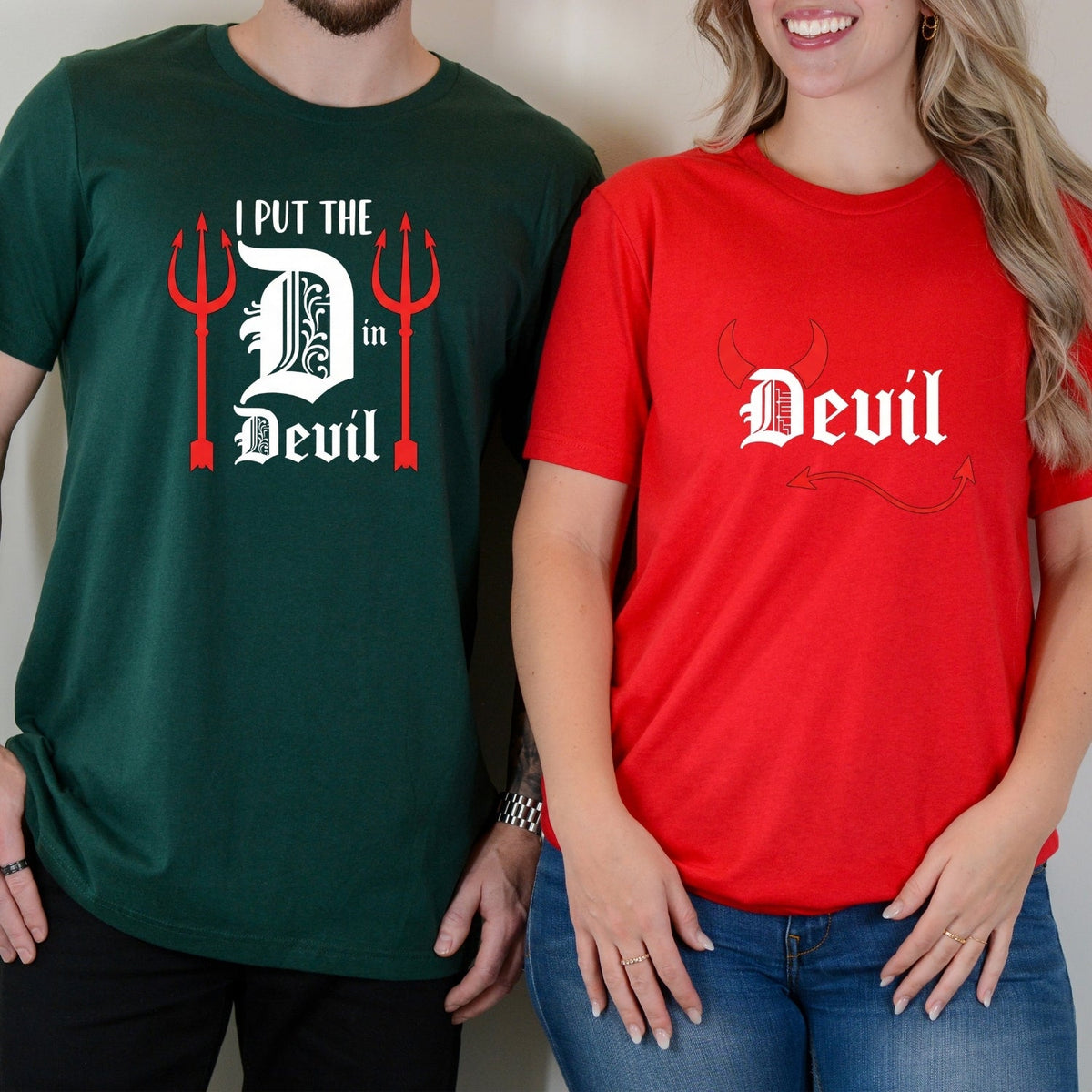 I Put The D in Devil Funny Matching T-Shirts For Couples product image 10