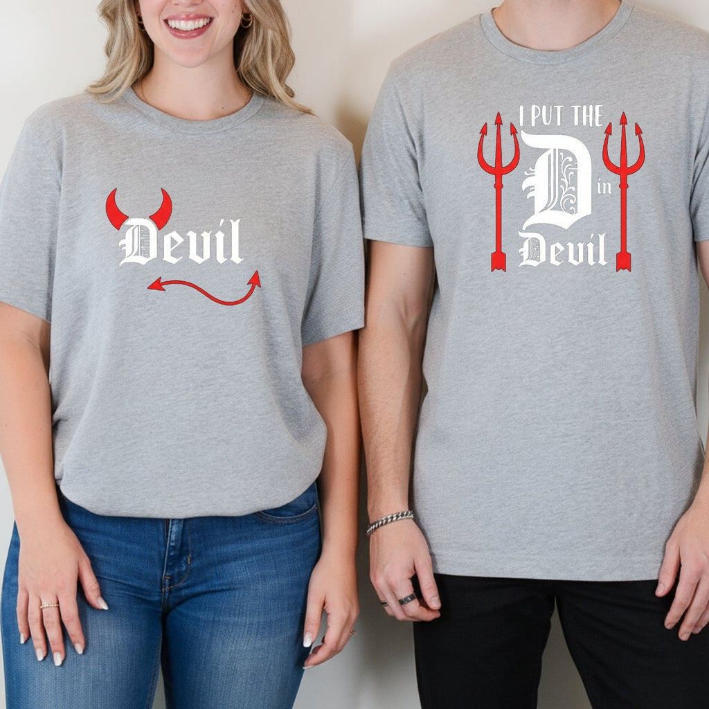 I Put The D in Devil Funny Matching T-Shirts For Couples product image 3