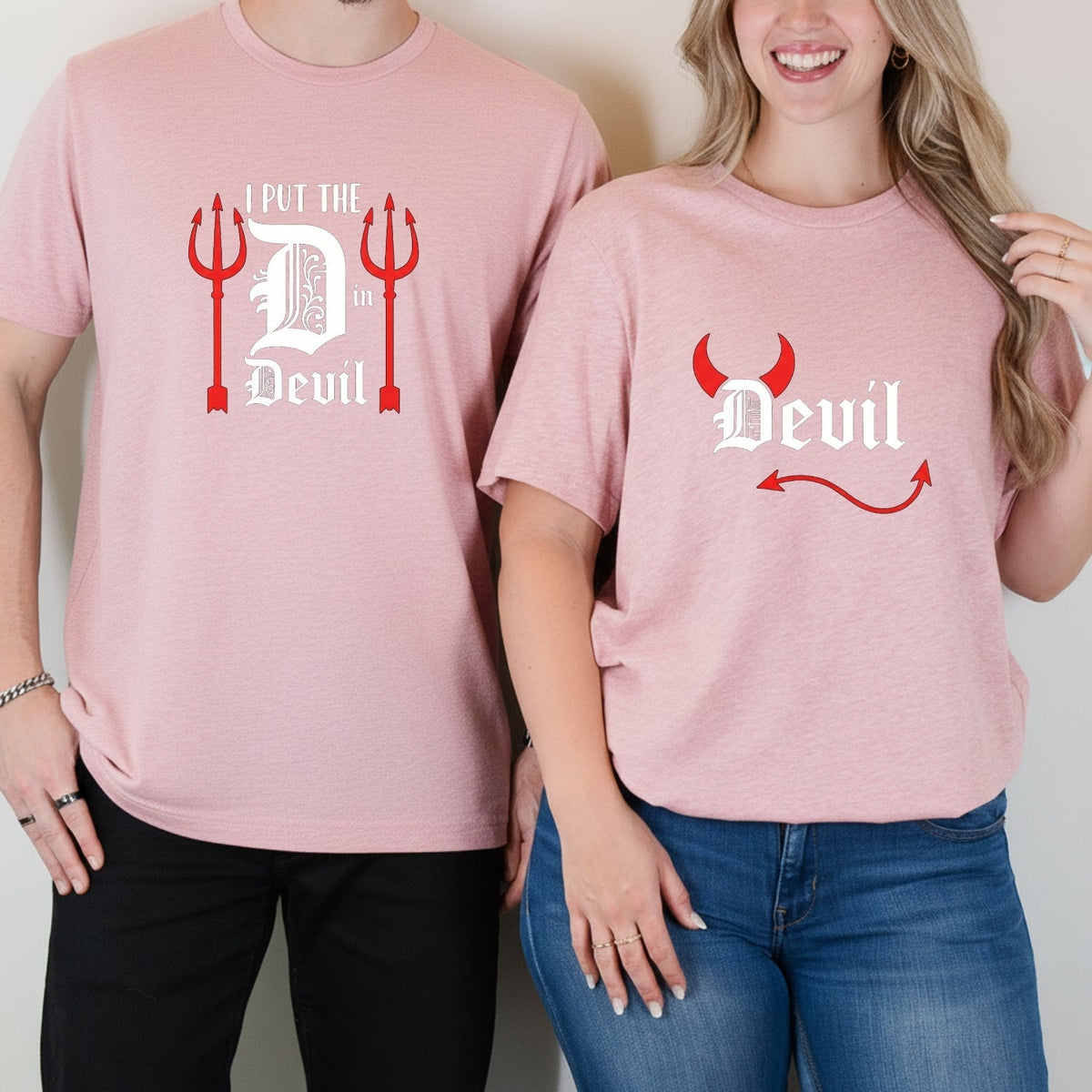 I Put The D in Devil Funny Matching T-Shirts For Couples product image 4