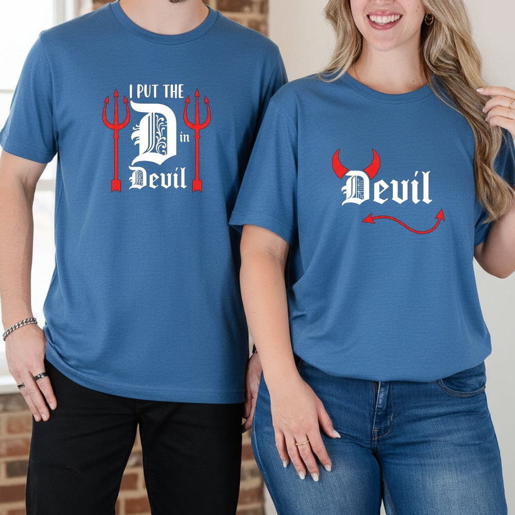 I Put The D in Devil Funny Matching T-Shirts For Couples product image 5
