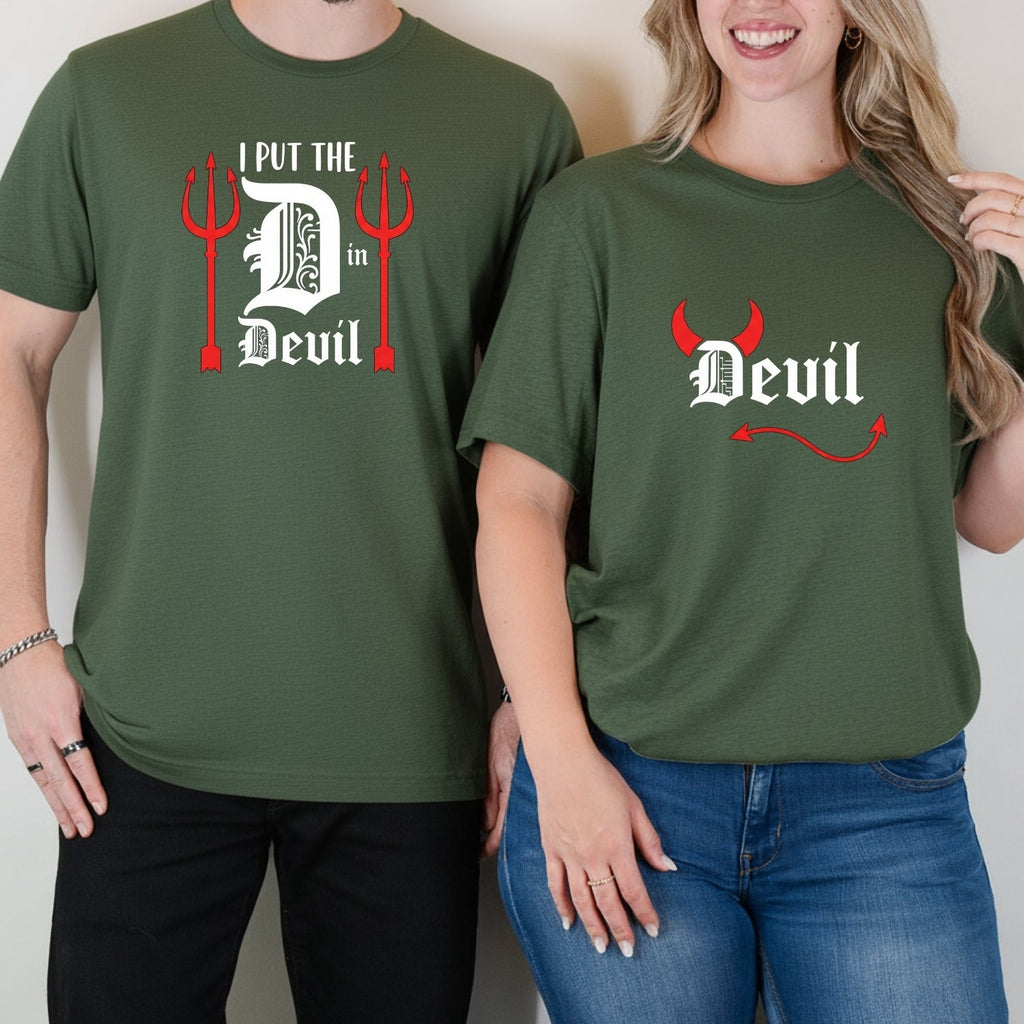 I Put The D in Devil Funny Matching T-Shirts For Couples product image 6