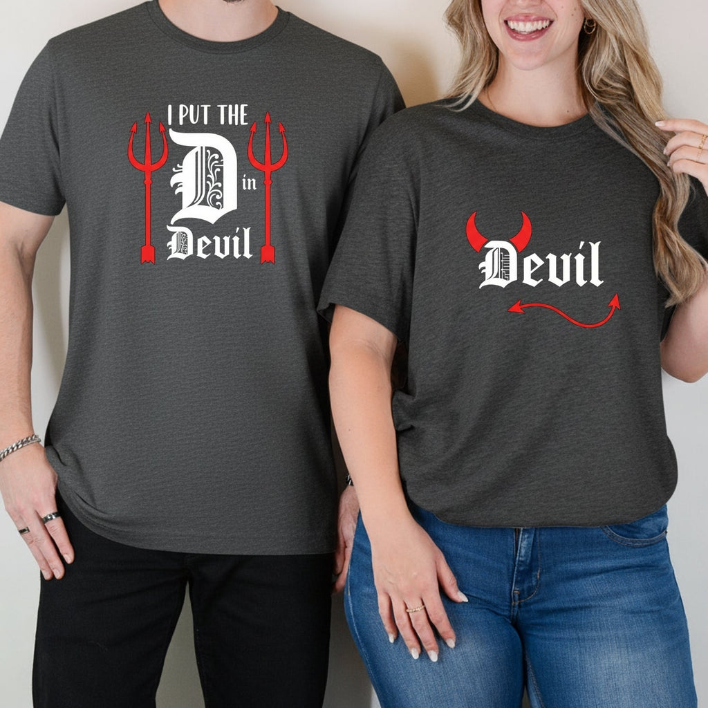 I Put The D in Devil Funny Matching T-Shirts For Couples product image 7