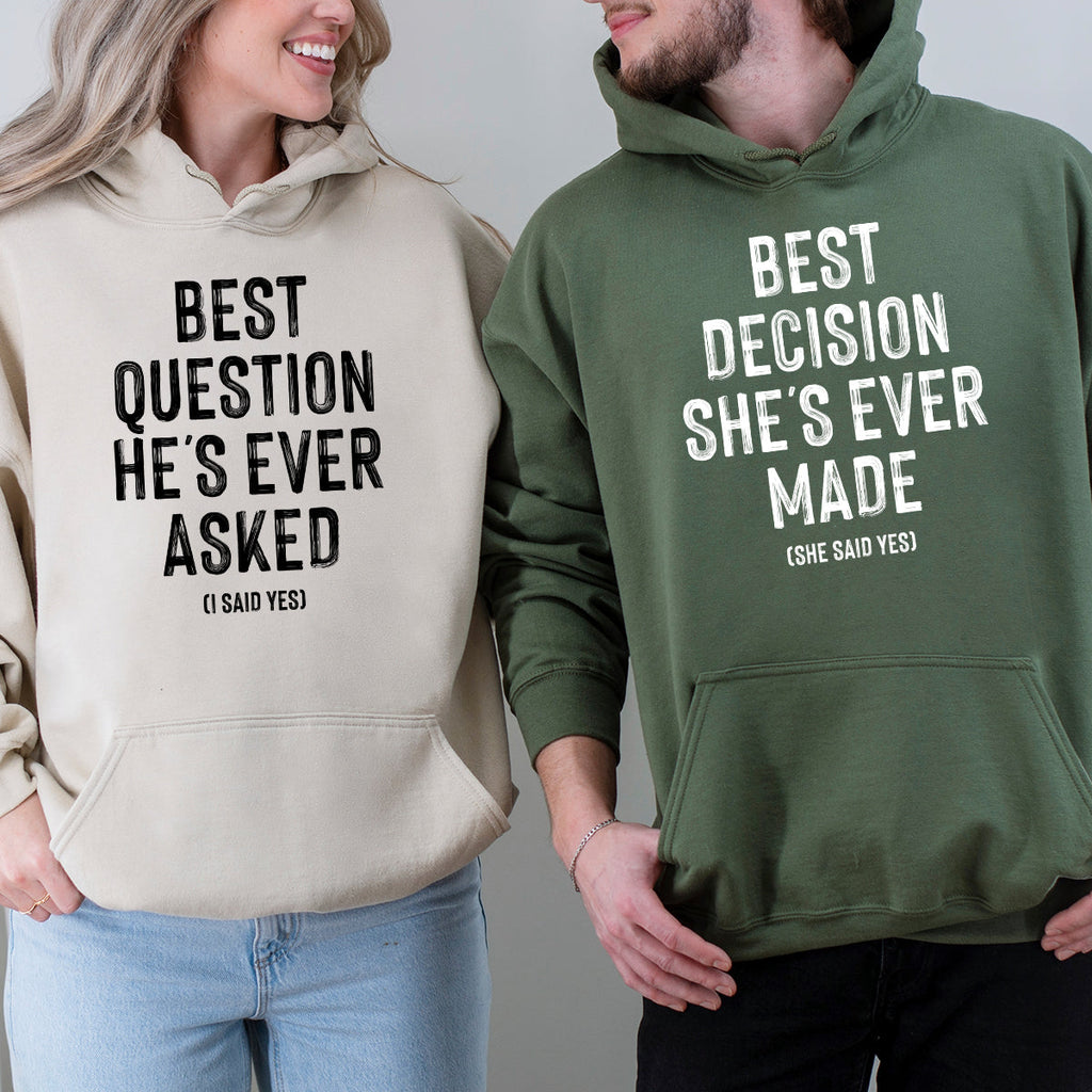 I Say Yes Couples Engagement Matching Hoodies For product image 2