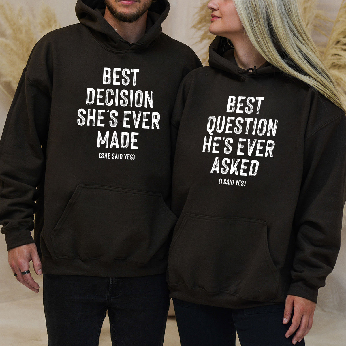 I Say Yes Couples Engagement Matching Hoodies For product image 3