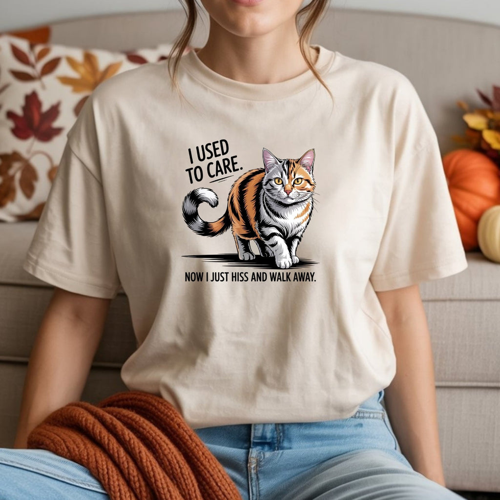 I Used To Care T-Shirt - Funny Cat Sarcastic Graphic Tee product image 2