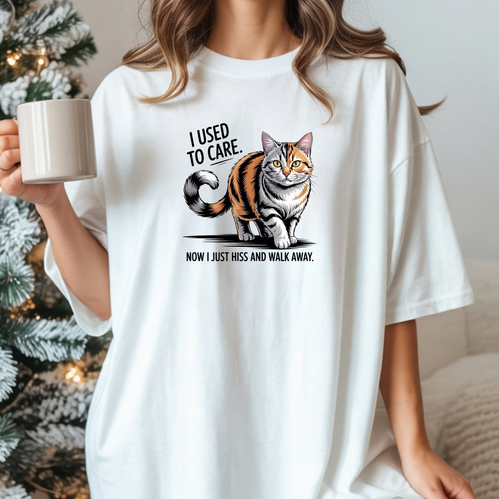 I Used To Care T-Shirt - Funny Cat Sarcastic Graphic Tee product image 3