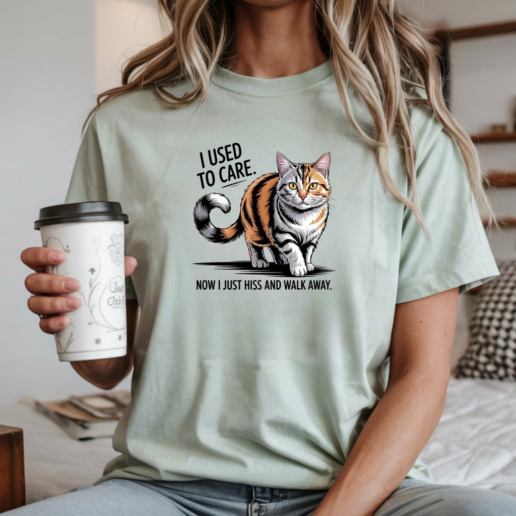 I Used To Care T-Shirt - Funny Cat Sarcastic Graphic Tee product image 4