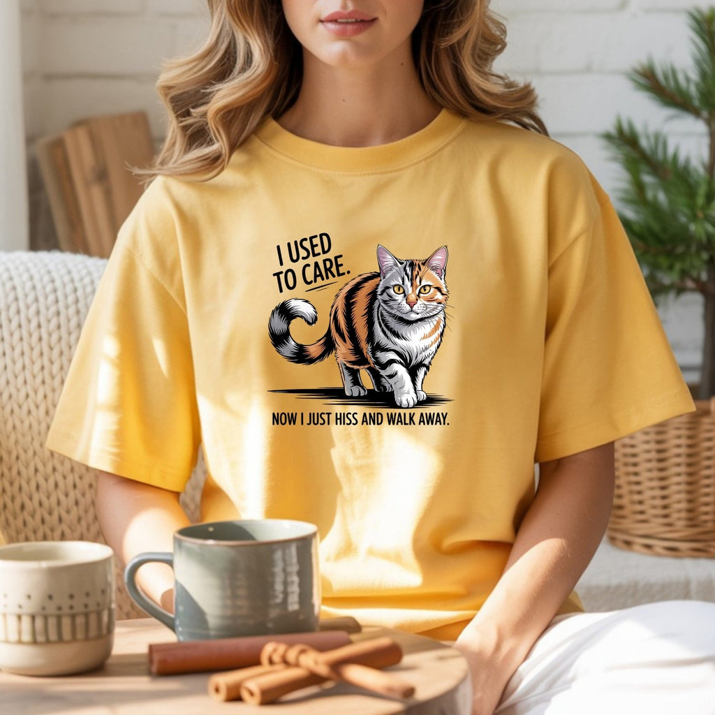 I Used To Care T-Shirt - Funny Cat Sarcastic Graphic Tee product image 7