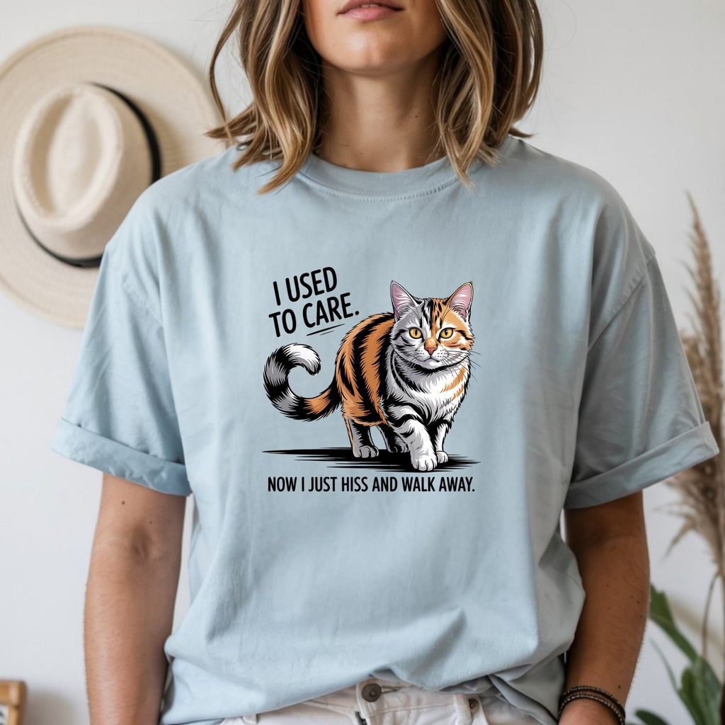 I Used To Care T-Shirt - Funny Cat Sarcastic Graphic Tee product image 8