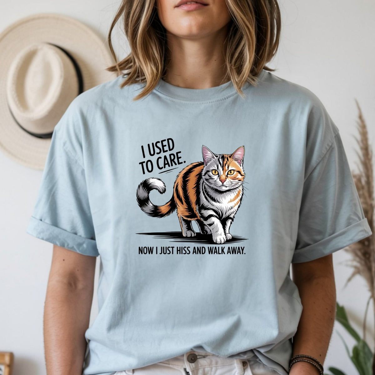 I Used To Care T-Shirt - Funny Cat Sarcastic Graphic Tee product image 8