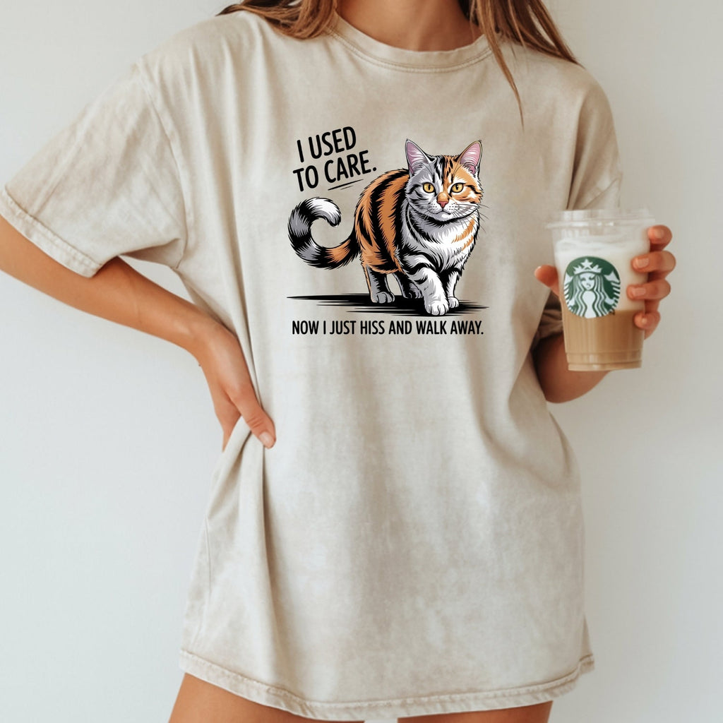 I Used To Care T-Shirt - Funny Cat Sarcastic Graphic Tee product image 9