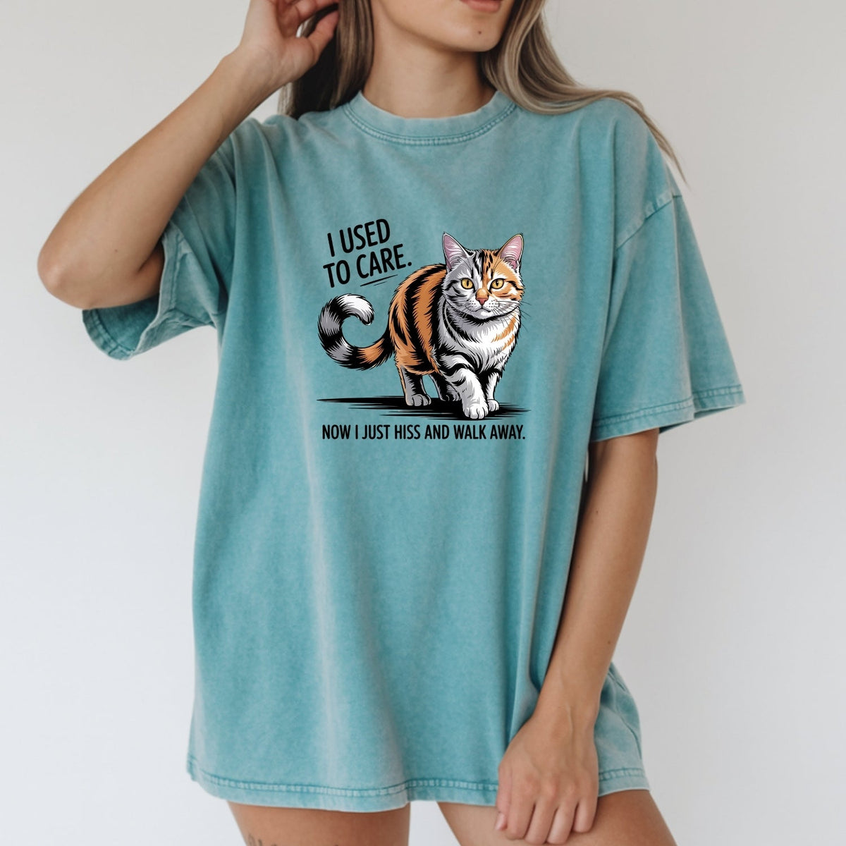 I Used To Care T-Shirt - Funny Cat Sarcastic Graphic Tee product image 12