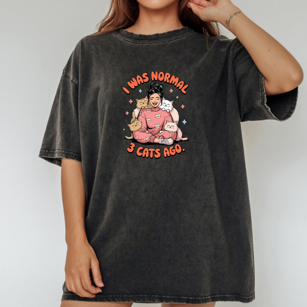 I Was Normal 3 Cats Ago T-Shirt - Funny Cat Sarcastic product image 1
