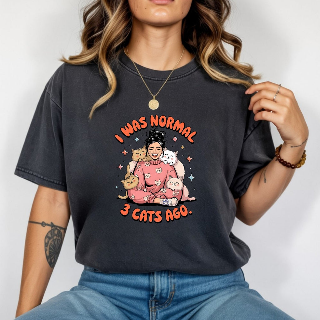 I Was Normal 3 Cats Ago T-Shirt - Funny Cat Sarcastic product image 8