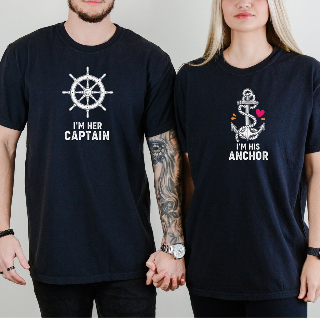 I'm Her Captain I'm His Anchor Matching T-Shirts For Couples product image 3