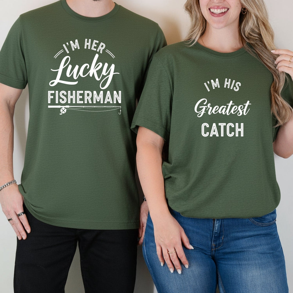 I'm His Greatest Catch I'm Her Lucky Fisherman Matching product image 11
