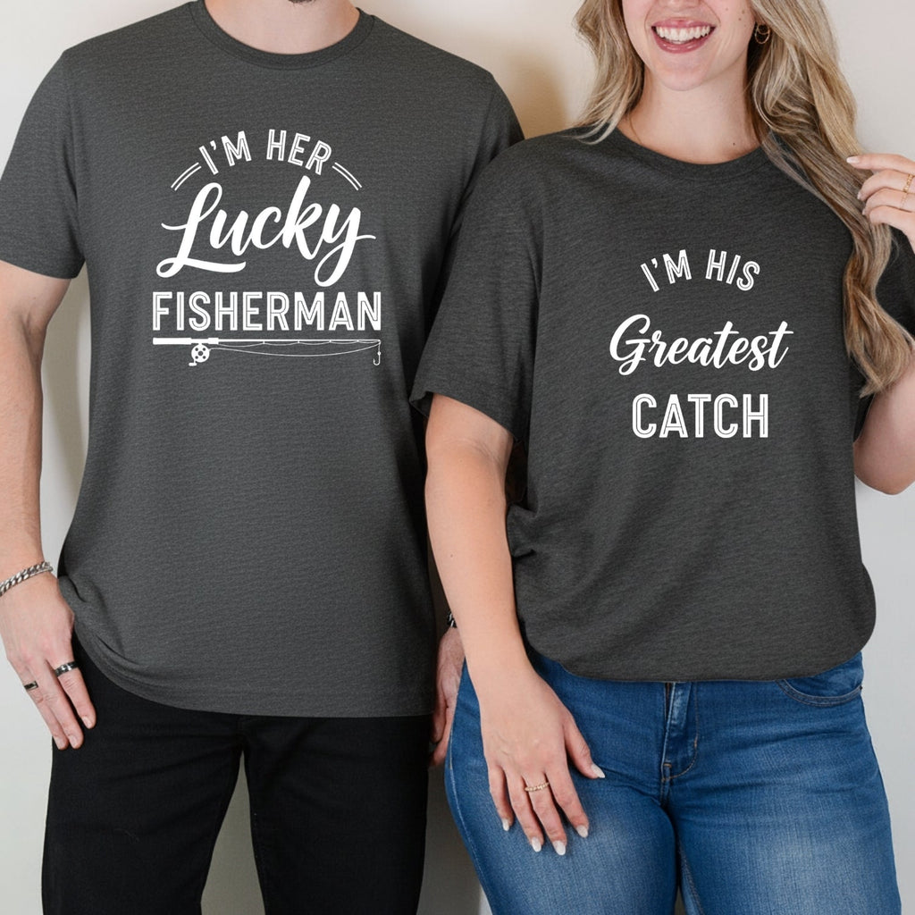 I'm His Greatest Catch I'm Her Lucky Fisherman Matching product image 12