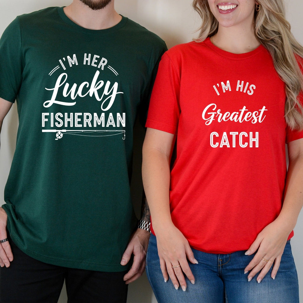I'm His Greatest Catch I'm Her Lucky Fisherman Matching product image 3
