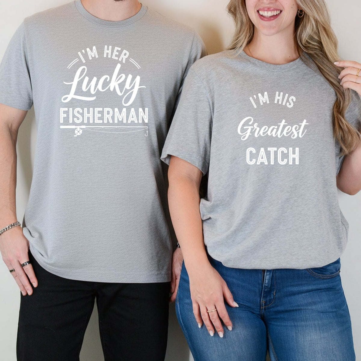 I'm His Greatest Catch I'm Her Lucky Fisherman Matching product image 4