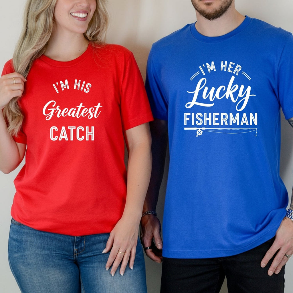 I'm His Greatest Catch I'm Her Lucky Fisherman Matching product image 5